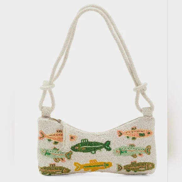 NEWLY RELEASED MADE IN INDIA BEADED WOMEN'S SHOULDER BAG " "FISH THEME" - Picture 1 of 16